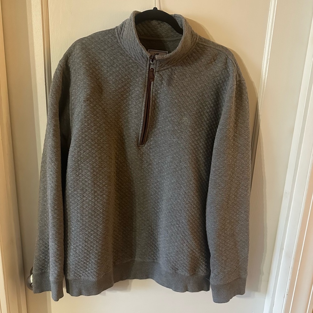 Southern Tide Grey Quilted Quarterzip